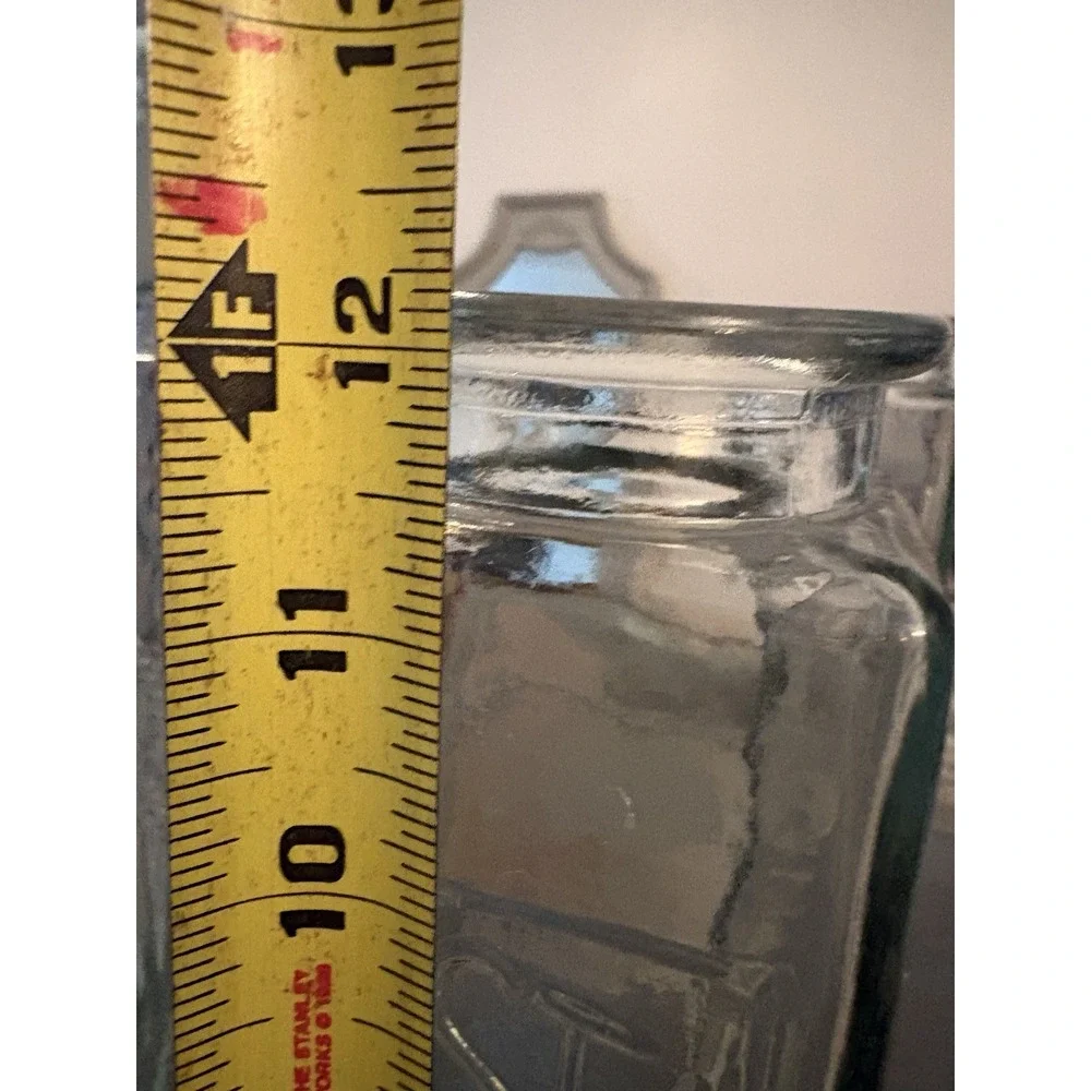 Lot of 3 Vintage Clear Glass Spaghetti Pasta Storage Jars Embossed Wheat 12